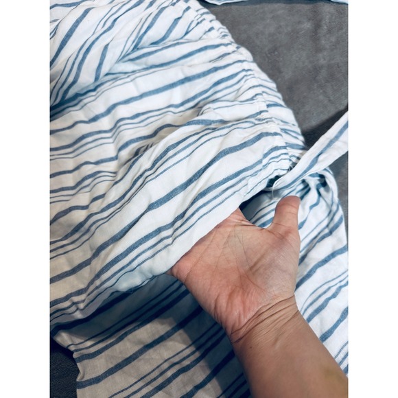 NWT Lulus Medium Sun-Drenched Sweetie White and Blue Striped Button-Up Romper - Picture 11 of 11